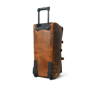 Bolsa de Viaje con Ruedas de Cuero Genuino Vintage, Bolsa de Viaje con Ruedas, Gran Capacidad, Equipaje Portátil, Ligero y Plegable - Product Image 6