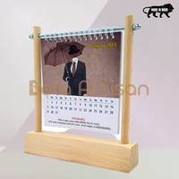 Splendidi Porta Calendari Rettangolari in Legno Ecologico Incisione - Design Moderno Antico Modello Bela Artisan 230 per Aziende