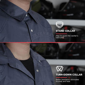 Comfortable Breathable Waterproof Light Weight Men Welding FR Shirts Solid Color Long Sleeves Plus Size 250-400C Heat - Product Image 4