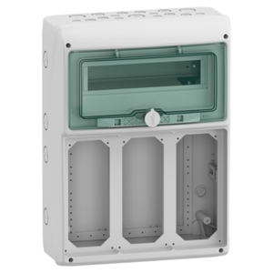 Mureva 1x12 Mod Convertitore AC/DC con Contenitore, Presa di Alimentazione Interbloccata 3 Posti 103x225mm, Pannello per Morsettiera 340mm(L) X 460mm(A) - Product Image 1