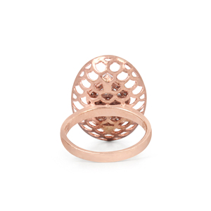 Superbe bague de créateur en or rose 14 carats massif, sertie de diamants naturels taille brillant, collection Gemco International - Product Image 3