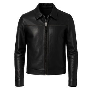 2026 OEM Top Selling Black Cowhide <b>Leather</b> <b>Jackets</b> For <b>Men's</b> Turn-Down Collar High Quality Low MOQ Winter Fashion Heated <b>Jackets</b> - Product Image 1