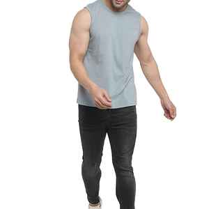 เสื้อกล้ามออกกำลังกายผ้าฝ้ายสำหรับผู้ชายมีโลโก้ - Product Image 5