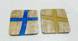 Sous-verres carrés luxueux, classiques, écologiques et personnalisables en résine et bois pour thé et canettes de bière, tapis et coussinets de table de bar - Product Image 5