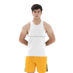 Custom Eco-Friendly Breathable Cotton Gym Tank Top for <b>Men</b> with Dropped Armholes and Athletic Fit for Fitness and Training - Product Image 3