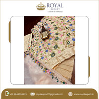 Beau vêtement de fête de mariage indien paillettes Georgette broderie travail Cancan & Canvas Patta Lehenga Choli