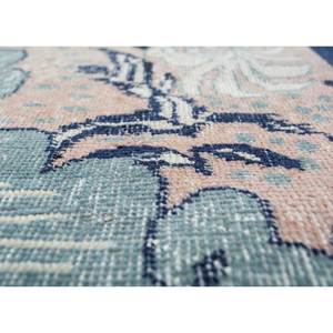Tapis en laine bleue vintage fait main, motif floral abstrait, pelucheux, pour la maison, le salon, le couloir, tapis rectangulaire tressé - Pae-2345 - Product Image 3