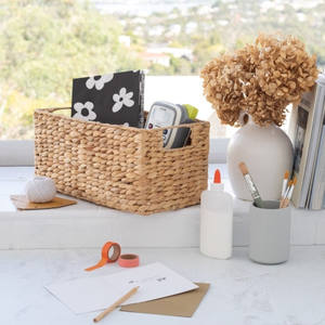 Panier rectangulaire multifonctionnel en jacinthe d'eau de qualité unique et durable - Product Image 4