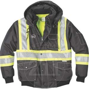 <b>Orange</b> Cotton 5XL <b>Hi</b> <b>Vis</b> Bomber Reflective LED Flash ANSI Class 2 Waterproof Safety Workwear Jacket Men 300D Oxford - Product Image 1