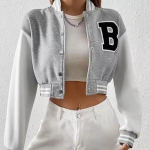 Wholesale <b>Men</b> Regular Letterman Varsity <b>Jacket</b> Custom Embroidered Front Stand Knitted Wool Cotton Baseball Inspired Breathable - Product Image 1