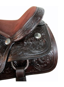 Silla de Montar Occidental de Cuero Genuino de Búfalo de Primera Calidad con Herrajes de Acero Inoxidable para Carreras de Barriles y Equitación - Product Image 6