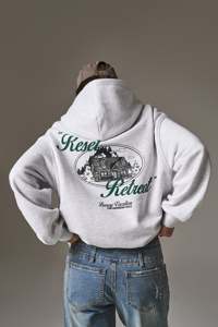 Sudadera con capucha de reinicio de gran tamaño para mujer de Marga gris de calidad superior, sudaderas con capucha antiarrugas y transpirables para mujer, sudadera con cremallera para gimnasio - Product Image 4