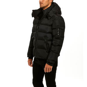 Chaqueta acolchada de invierno de lana/poliéster con capucha de cara negra personalizada de alta calidad para hombre con forro de algodón que mantiene el calor para adultos - Product Image 5