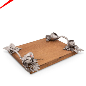 Bandeja de servicio de mármol natural con forma ovalada, la más bonita, base de metal y oro de diseño, para boda de lujo - Product Image 6