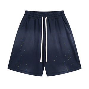 กางเกงขาสั้นผ้าแคนวาสสไตล์วินเทจย้อมสีแบบแอซิดวอชสำหรับผู้ชาย ผลิตตามแบบ OEM ขอบดิบ พิมพ์ลายพัฟ 100% ผ้าฝ้ายเนื้อแน่น แห้งเร็ว - Product Image 6