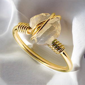 Style d'enveloppe de fil d'anneau de pierre précieuse de pierre de naissance de novembre de Citrine romantique pour des mariages et des parties disponibles pour des commandes en gros - Product Image 1