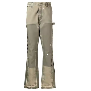 Pantalon évasé de qualité professionnelle en denim 100% coton, respirant, imprimé, léger, pour toutes les saisons, décontracté, service OEM, délavé - Product Image 1