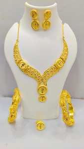 Collar de cadenas de piedra de circón con anillo de dedo de aleación de oro para fiesta regular ligero relleno de plata Micro estilo Vintage para regalo - Product Image 6