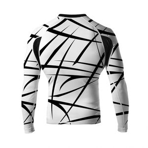 Camiseta blanca de manga larga Rash Guard Kickboxing Equipo de entrenamiento de alta calidad y ropa deportiva para correr - Product Image 3