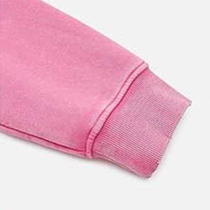 เสื้อฮู้ดสวมหัวผ้าคอตตอนฟลีซสำหรับผู้ชายเสื้อมีฮู้ดผ้าคอตตอนฟอกสีชมพูโลโก้ตามสั่งพิมพ์ลายถ่ายเทความร้อน - Product Image 5