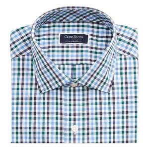Camicia da Uomo in Popeline Gingham per Club, Taglia XL, Vestibilità Regolare, Elasticizzata, Antipiega, Stile Smart Casual con Colletto Rialzato - Product Image 3