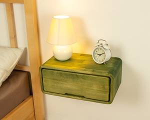 Handcrafted Modern Eco-Friendly <b>Floating</b> Wooden Nightstand with 2-<b>Drawer</b> Storage for Bedroom Furniture Decor - Product Image 2