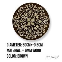 Jam Dinding Modern 60cm Satu Jarum untuk Ruang Tamu dengan Desain Art Deco Unik Gaya Geometri Mandala Mesin Quartz