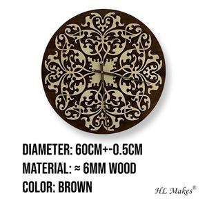 Reloj de pared moderno de 60cm para sala de estar Diseño Art Deco único con motivo de cuarzo de estilo geométrico Mandala - Product Image 2