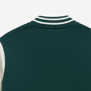 Custom Winter Polyester Fleece <b>Lined</b> Windproof Breathable Sleeves Stand Canvas Embroidered Letterman Varsity Style Jacket - Product Image 4