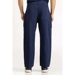 Pantalon cargo coupe ample MN-TRC-SS25-006 en toile formelle, taille mi-haute, coupe droite, léger, avec fermetures éclair colorées décoratives, taille XL - Product Image 2