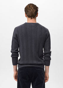 Pulls pour hommes en coton 100% de haute qualité, tricotés, manches longues, respirants, col rond, chauds, couleur personnalisée, logo OEM - Product Image 4