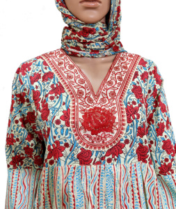 Modern Moroccan Style Abaya Maxi <b>Kaftan</b> Breathable Cotton Printed Night Gown Dress for Women Custom Plus Size - Product Image 2