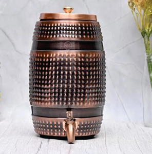 Dispensador de agua de cobre puro de 14 litros de fabricante indio directo Diseño floral impreso Económico portátil para precios al por mayor - Product Image 6