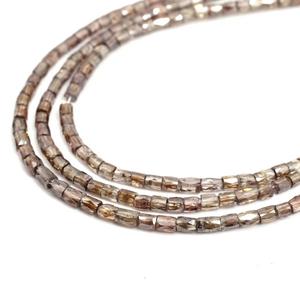 Collar de Cuentas de Diamantes Facetadas de 3mm Color Champán, Fabricación de Joyería, RARO, 100% Natural, Marrón Claro, Certificado por Terceros, Hecho a Mano - Product Image 1