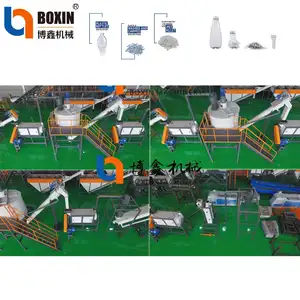 Recyclage des bouteilles en PET Déchets PET 55 Fourni Ligne de production semi-automatique de lavage et de recyclage du plastique Fournisseurs