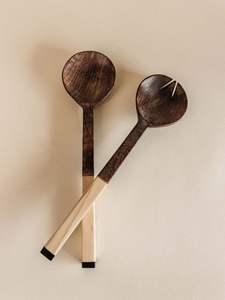 Luxury Gold Metal <b>Salad</b> <b>Server</b> Set with <b>Wooden</b> Handle | Modern Kitchen Serving Tools - Product Image 5