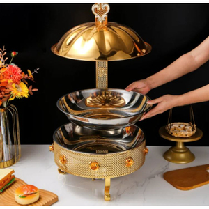 อาหารเซิร์ฟเวอร์บุฟเฟ่ต์ที่อุ่นแสดง chaffing dish สำหรับโรงแรมรีสอร์ทตกแต่งอาหารเสิร์ฟ chaffing จานในราคาไม่แพง - Product Image 6