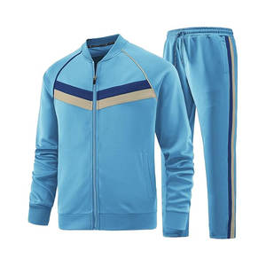 Premium 2 piezas Full Zip Sweat Suit Transpirable Ligero Mangas largas Sólido Impreso Gimnasio Jogging Chándal deportivo para invierno - Product Image 3