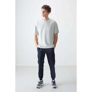 T-shirt basique pour homme 100% coton, couleur pierre, tissu jersey épais et doux, coupe ample - 88353 - Product Image 3