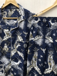 Pyjama indien floral imprimé à la main, vêtements en coton, vêtements de nuit, robe de nuit, cadeau pour elle, taille unique. - Product Image 2