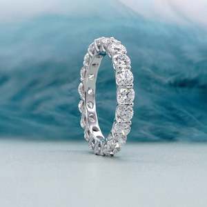 Bague éternelle en diamant rond cultivé en laboratoire certifié IGI 3,80 carats D-E-F VVSVS - Product Image 2