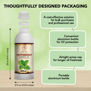 Aceite Esencial de Menta Pura Aromatika 1000ml, Destilado al Vapor a Partir de Hojas Frescas, para Piel Grasa y Fabricación de Cosméticos - Product Image 4