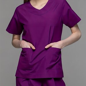 KATBROS INDUSTRY Nouvelle Tunique Médicale Personnalisée OEM à Manches Courtes en Tissu Tissé Coton Polyester Spandex Couleurs Personnalisées pour Femmes - Product Image 1