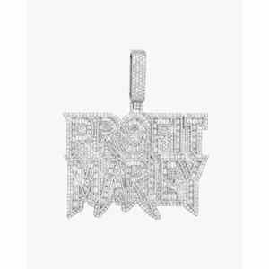 Colgante PROFIT MARLEY con Nombre Personalizado y Dije de Moissanita en Oro de 14K - Product Image 1