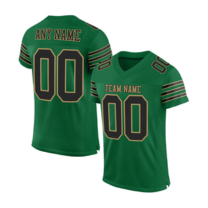 Adult Football Jersey Dark Green Color with Custom Logo Number 100% Polyester Breathable Anti-Bacterial Short Sleeve for Team - Product Image 1
