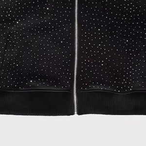 Sweat à capuche unisexe en polaire avec design personnalisé en cristal, vêtements de rue chauds d'hiver, vente en gros de mode, 100% coton, impression numérique - Product Image 3