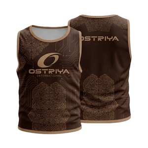 Gilet d'entraînement de football professionnel pour adultes, sans manches, en maille imprimée, séchage rapide, respirant, unisexe, avec logo frontal - Product Image 1