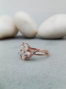 Bague de fiançailles personnalisée en argent sterling 100% Solitaire VVS Moissanite Trendy or 14k 18k pour anniversaires coupe marquise - Product Image 4