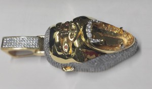 Colgante de cara de gorila enojado para colgante de diamante de corte redondo de moissanita 925 Plata con colgantes y dijes de joyería fina chapados en oro - Product Image 6