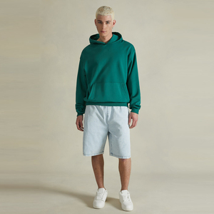 Sweat à capuche personnalisé pour hommes, coupe large, 100% coton mélangé, imprimé et brodé, lavé à l'acide, commande minimum 2 pièces - Product Image 2
